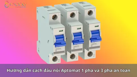 Cách đấu nối aptomat 1 pha và 3 pha an toàn