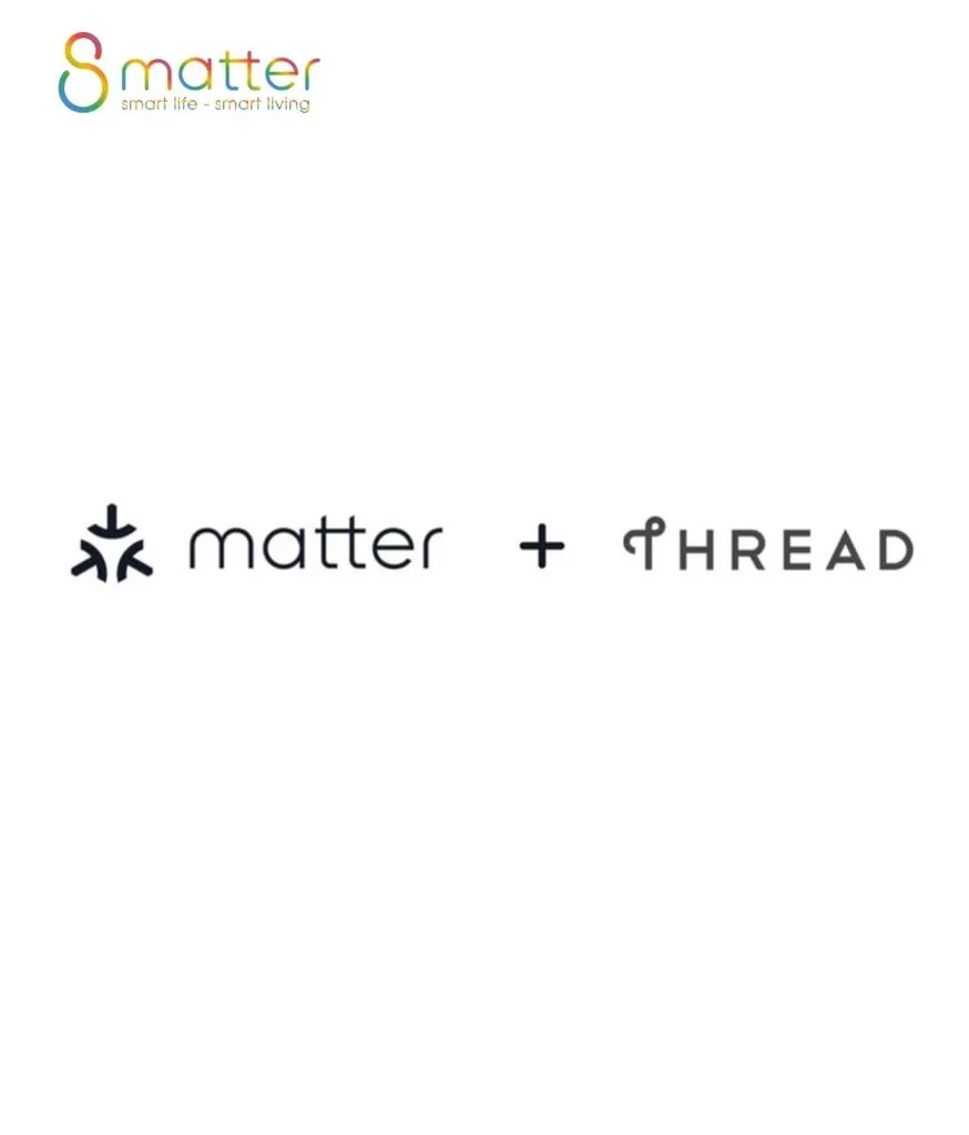 Nền trắng chỉ có hai logo chữ đen matter và THREAD đặt cạnh nhau với dấu