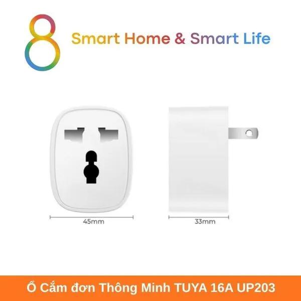 Ổ Cắm Đơn Thông Minh  Tuya Smart Life 16A UP02- 8Matter - SmartHome
