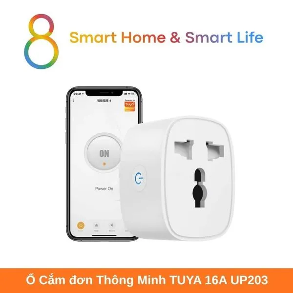 Ổ Cắm Đơn Thông Minh  Tuya Smart Life 16A UP02- 8Matter - SmartHome