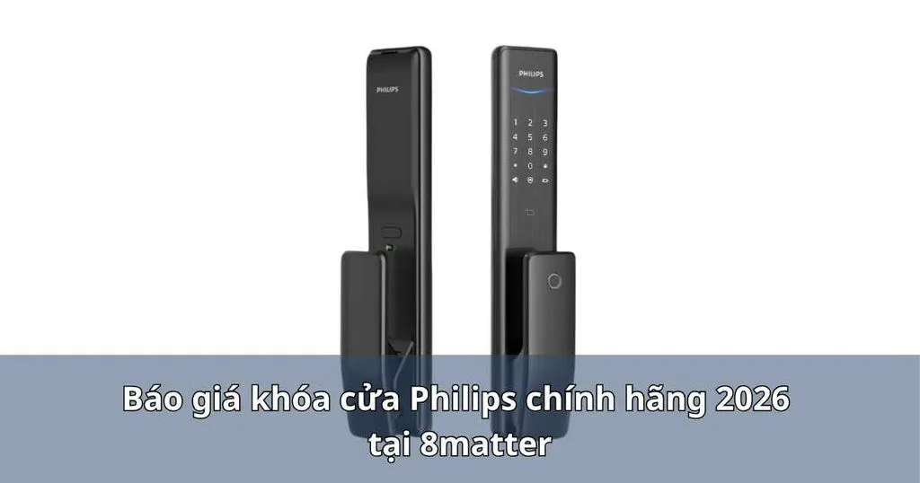 Đồ hoạ hai chiếc khóa Philips màu đen trên nền trắng kèm dòng chữ báo giá