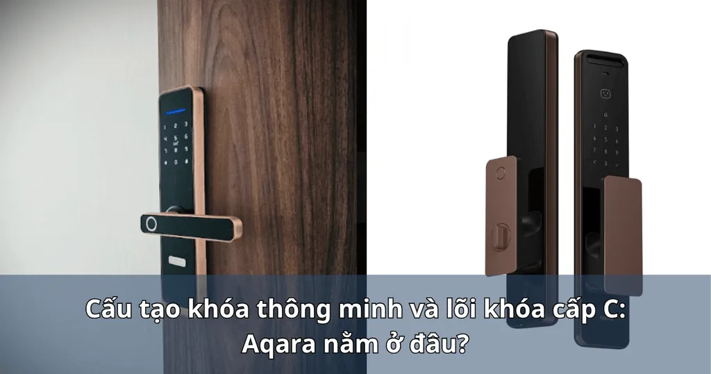 Đồ hoạ hai chiếc khóa cửa kèm dòng chữ về cấu tạo và lõi khóa