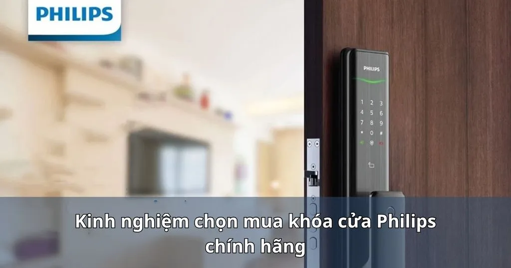 Đồ hoạ tổng kết kinh nghiệm chọn mua khóa cửa Philips, kèm hình một chiếc khóa