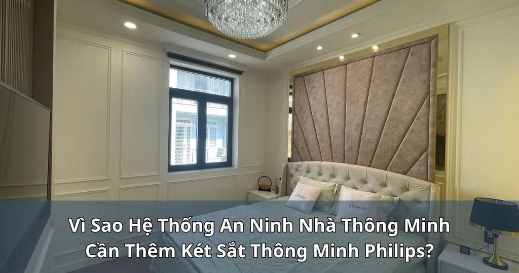 Đồ hoạ phòng ngủ kèm dòng chữ hỏi vì sao cần thêm két sắt