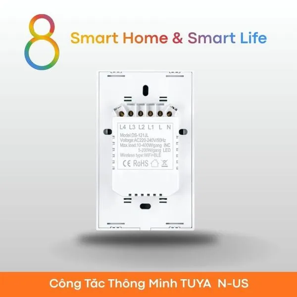 Công Tắc Thông Minh Wifi Tuya Smart Life - Nút Cảm Ứng - 8Matter - SmartHome