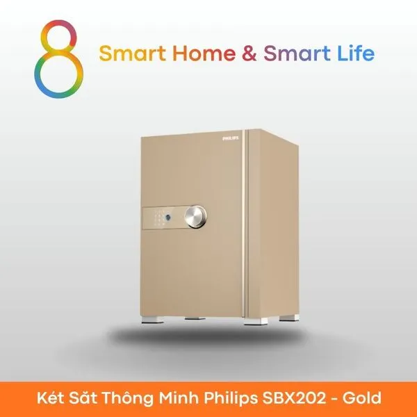 Thùng két sắt thông minh Philips SBX202-Gold-8Matter-Smarthome