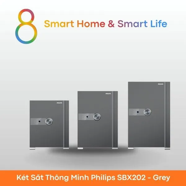 Thùng két sắt thông minh Philips SBX202-Grey-8Matter-Smarthome