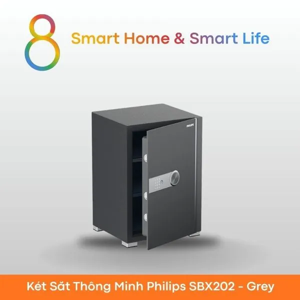 Thùng két sắt thông minh Philips SBX202-Grey-8Matter-Smarthome