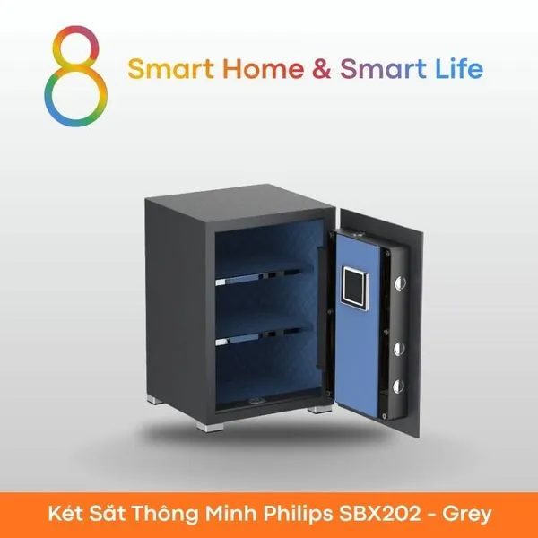 Thùng két sắt thông minh Philips SBX202-Grey-8Matter-Smarthome