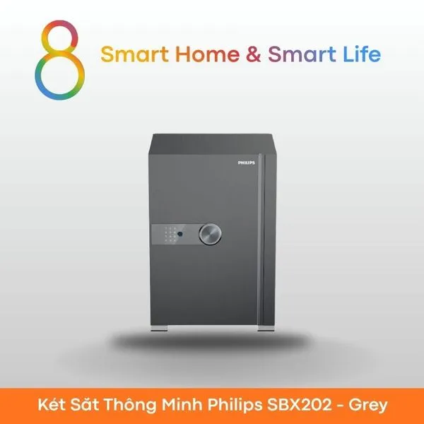 Thùng két sắt thông minh Philips SBX202-Grey-8Matter-Smarthome