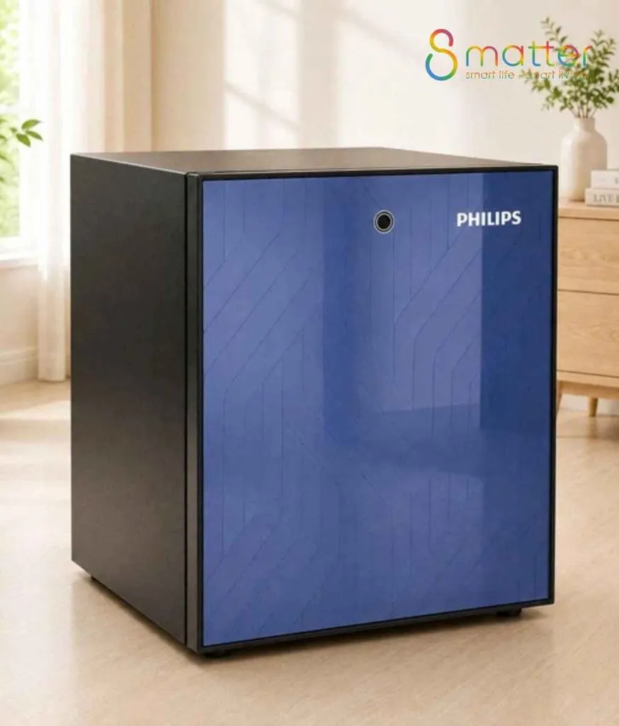 Két Philips màu xanh navy nhìn chính diện, đặt trong một căn phòng sáng