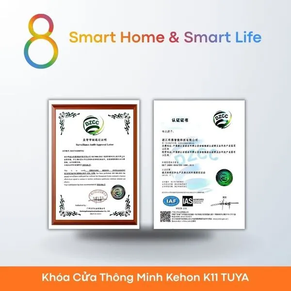 Khóa Cửa Thông Minh Kehon K11 TUYA - 8Matter - SmartHome
