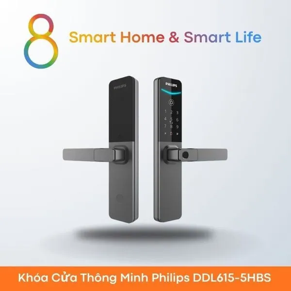 Khóa Cửa Thông Minh Philips DDL615-5HBS - 8Matter - SmartHome