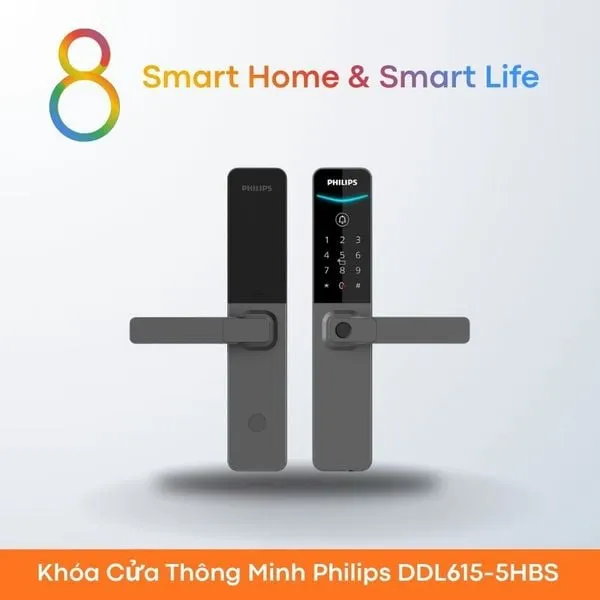 Khóa Cửa Thông Minh Philips DDL615-5HBS - 8Matter - SmartHome
