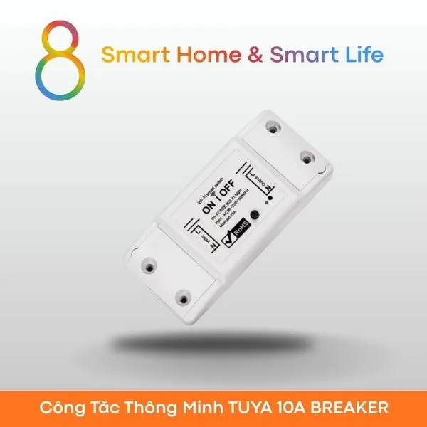 Công Tắc Thông Minh Wifi Tuya Smart Life BREAKER 10A- 1 thiết bị - 8Matter - SmartHome