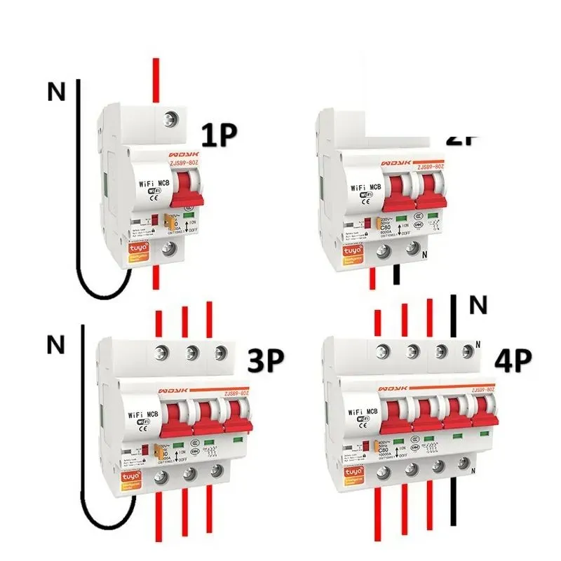 Cầu Dao Tổng Tuya Smart Life 63A (1P,2P,3P,4P)
