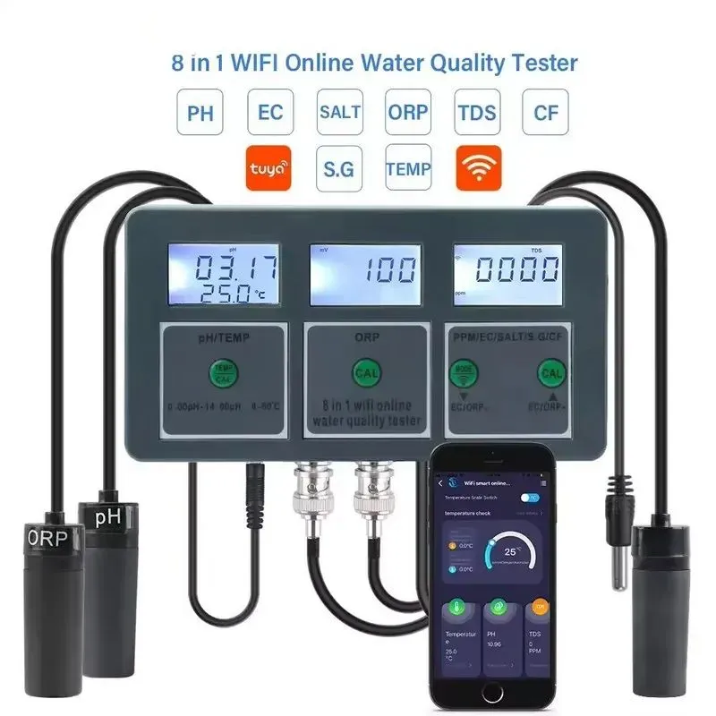 Giám sát chất lượng nước 8in1 Tuya Smart Life PH-W218