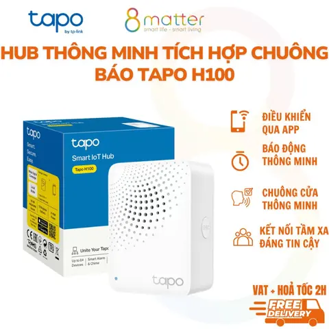 Bộ Điều Khiển Trung Tâm Hub IoT Thông Minh Tapo H100 Tích Hợp Chuông Báo, BH 12TH