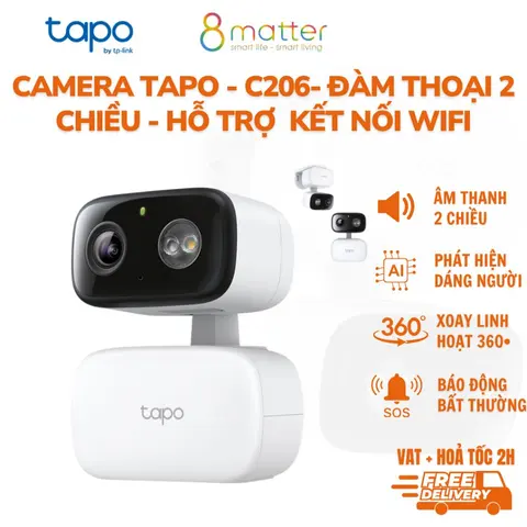 CAMERA TAPO C206 -ĐÀM THOẠI HAI CHIỀU,THÔNG MINH, FULL HD 1080P ( Bảo hành 12 tháng)