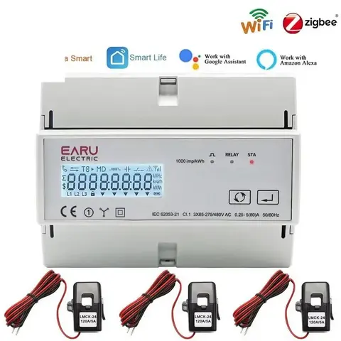 Đồng hồ giám sát điện năng 3 pha Tuya Smart Life EA7321C‑BI