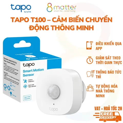 Tapo T100 Cảm Biến Chuyển Động Thông Minh, Cảnh Báo Ngay Lập Tức, Góc Cảm Biến Linh Hoạt  & Thông Báo Qua Ứng Dụng