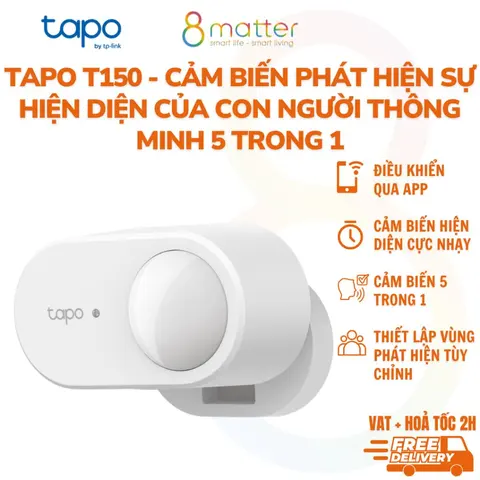 Tapo T150 - Cảm biến phát hiện sự hiện diện của con người thông minh 5 Trong 1 BH 12T