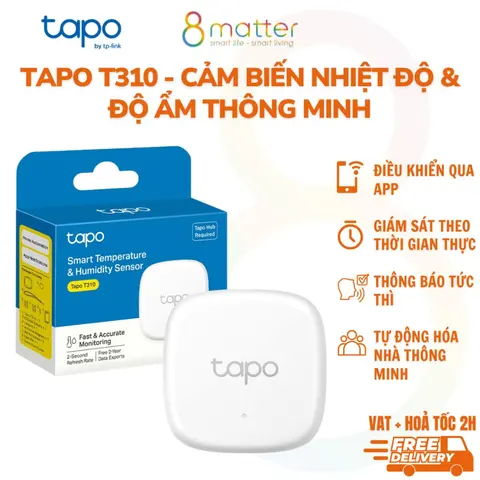 Tapo T310 Cảm Biến Nhiệt Độ & Độ Ẩm Thông Minh, theo dõi và kiểm soát khí hậu, thiết kế nhỏ gọn, cảm biến nhạy APP TAPO